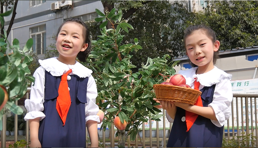 《摘鲜桃》